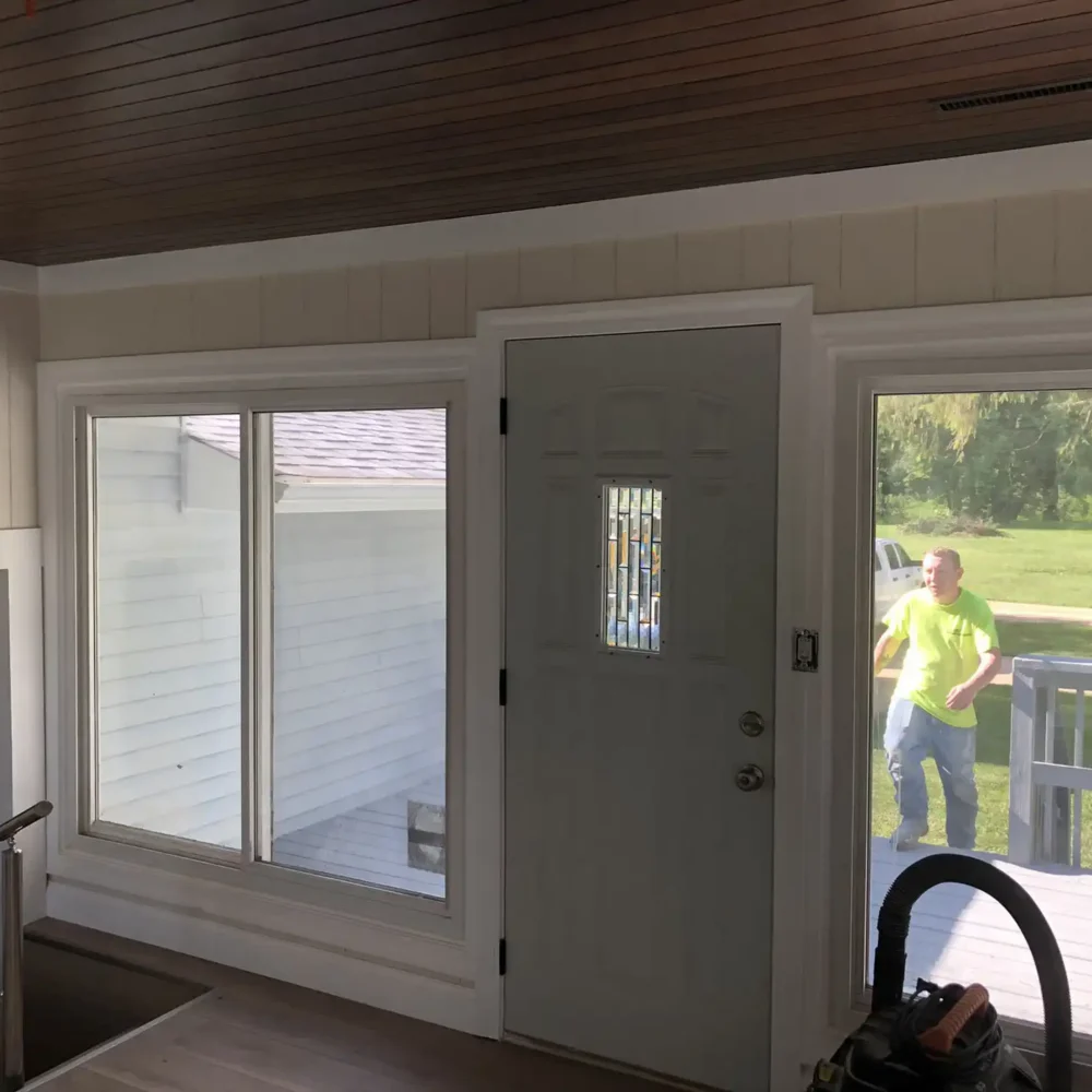 Custom Modern Door in a Work in Progress Home Remodel